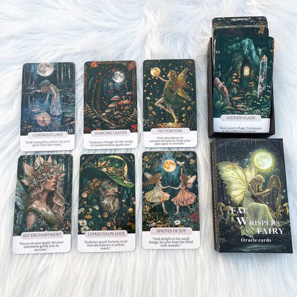 Fae Whispers Fairy Oracle Cards Set, 54 Tarot Cards Enhance Your Mystical Journey Games