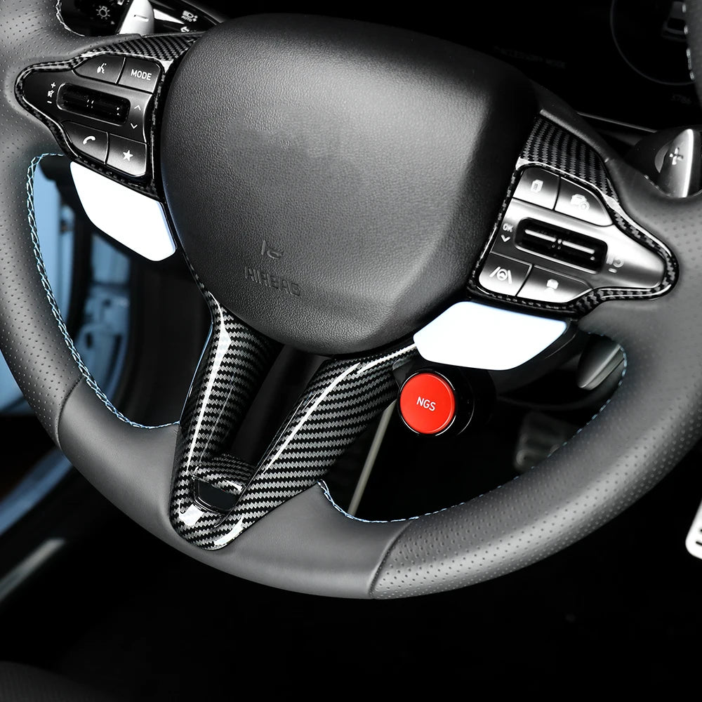 For Hyundai Veloster JS N 2019-2023 i30 N /CN7 N 2024 2025 Car Steering Wheel Button Frame Chin Decoration Cover Trim