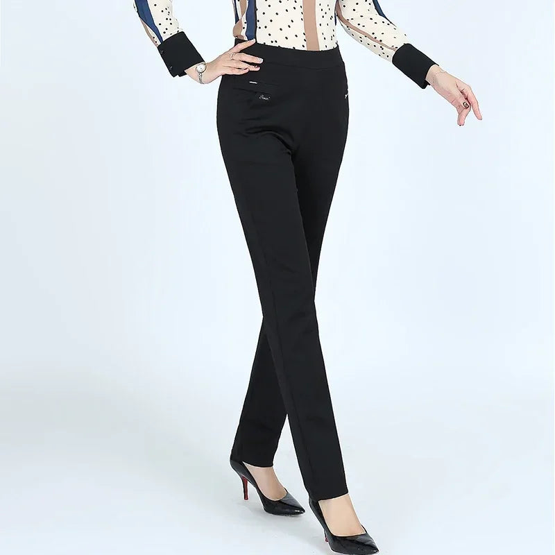 Women's High Waist Elastic Cargo Fit Pants, Lady Pencil Pants, Streetwear, Y2K Clothing, Traf Official Store Sets, Autumn Clothe