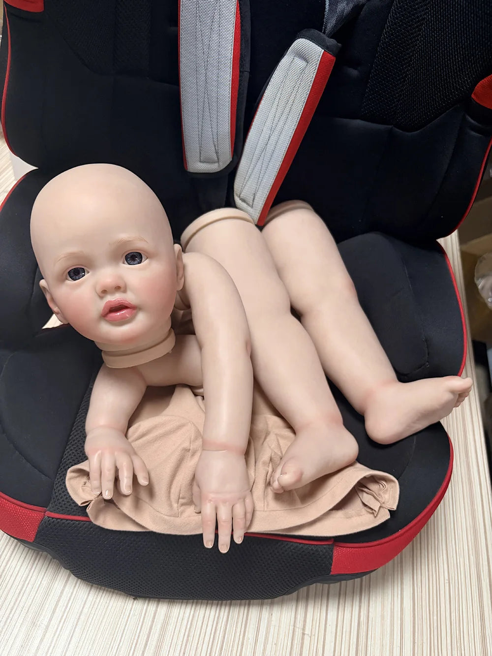 NPK 28Inch Huge Size Already Pained Unfinished 3D Draw SKin Bald Head DIY Doll Parts Reborn Betty Lifelike Baby Doll Kit