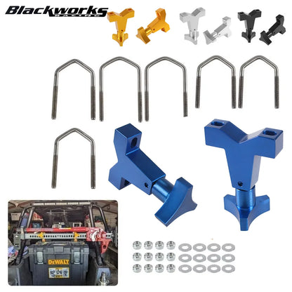 Universal 2Pcs High Lift Mount 1"-2.5" For Front Tube Adjustable Jack Tube Mount Bracket For Jeep Wrangler JK TJ Roof Rack Front