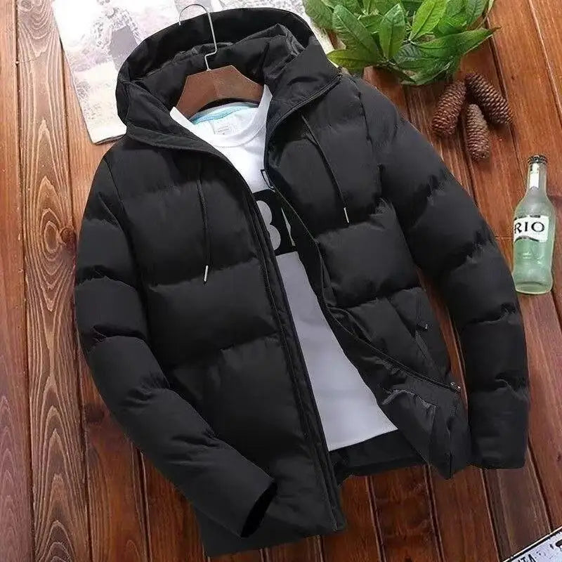 NewEuro-American Version Men's Thick Down Hooded JacketCasualWarm CoatBusiness Wear Winter Fashion TrendVersatile Windproof male