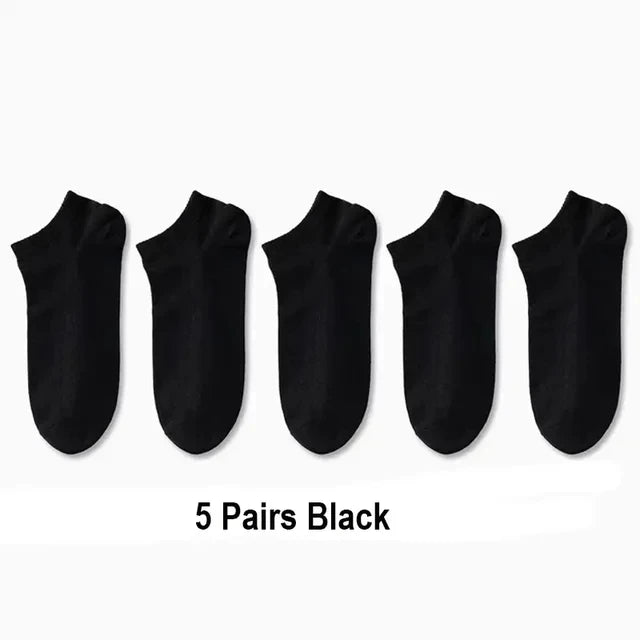 20/10/5 Pairs  Women/Men Boat Socks Black White Grey Cotton Summer No-show Ankle Socks Solid Color Casual Breathable