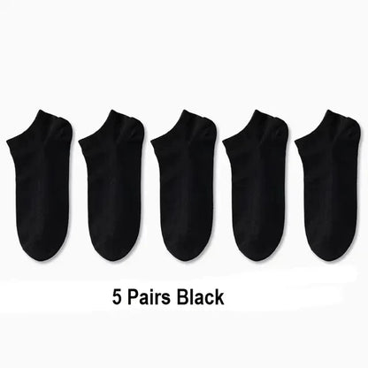 20/10/5 Pairs  Women/Men Boat Socks Black White Grey Cotton Summer No-show Ankle Socks Solid Color Casual Breathable