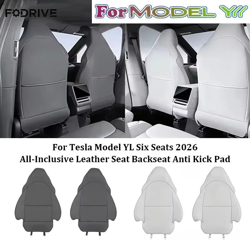 Car Seat Backrest Anti Kick Pad For Tesla Model YL Six Seats 2026 Leather Full Surround Seat Back Anti Scratch Protector Mat