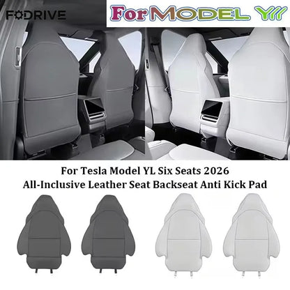 Car Seat Backrest Anti Kick Pad For Tesla Model YL Six Seats 2026 Leather Full Surround Seat Back Anti Scratch Protector Mat
