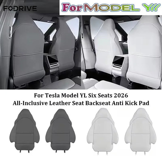 Car Seat Backrest Anti Kick Pad For Tesla Model YL Six Seats 2026 Leather Full Surround Seat Back Anti Scratch Protector Mat