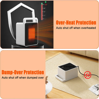 Portable Fast Heating Small Space Heater Tabletop Fireplace Desk Room Heater For Office Home