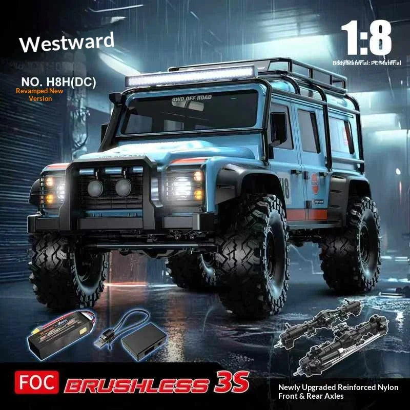 Mjx H8h Brushless Rc Crawler 1 8 Scale Large Four Wheel Drive Dual Speed Differential Lock Off Road Climbing Remote Control Car