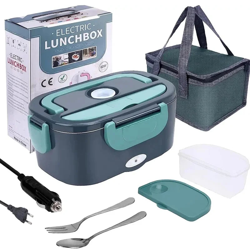 1.5L 60W Electric Lunch Box Food Warmer Portable Food Heater for Car Or Home - Leak Proof, Lunch Heating Microwave for Truckers