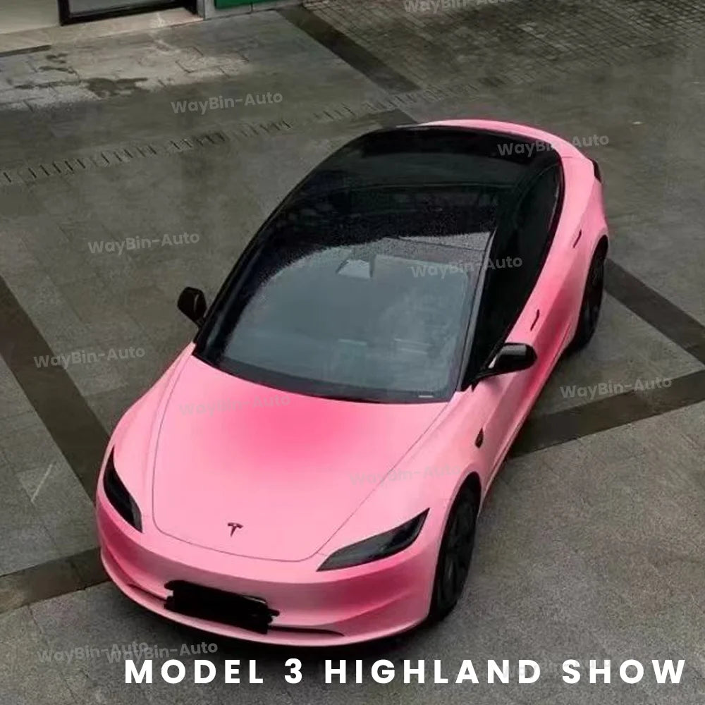 Hidden Roof Vinyl Wrap For Tesla Model 3 Highland 2024 Strip Film Trim Cover Black Y Juniper Floating Roof Sticker Accessories
