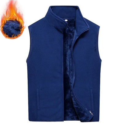 Mens Winter Sleeveless Jacket Thermal Fleece Vest Male Coat Lightweight Padded Vest Thick Working Casual Vests For Man Clothes