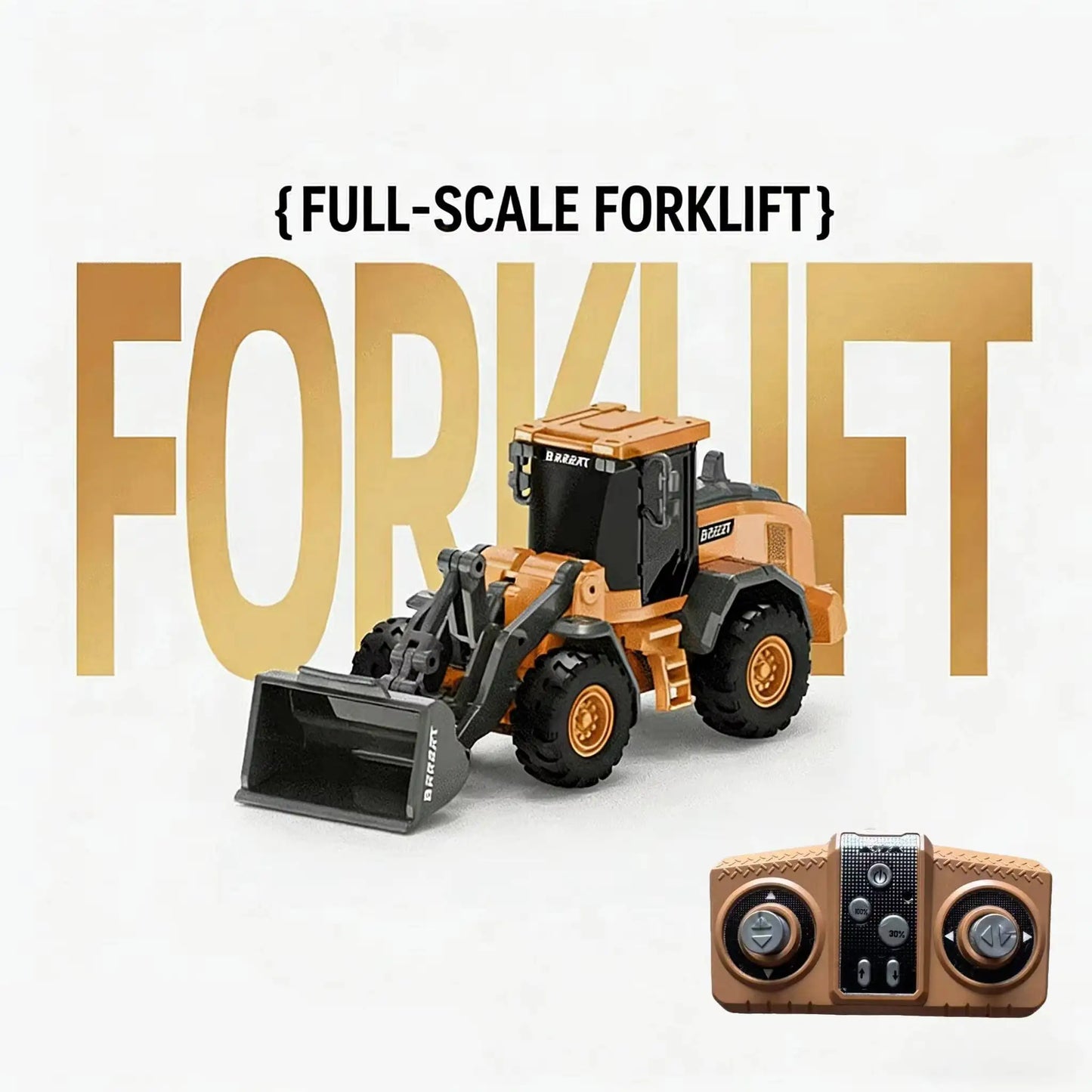 1/64 Mini Remote Controlled Bulldozer, Forklift, Excavator Mining Car RC Engineering Vehicle - Gift for Boys Aged 3 and Over