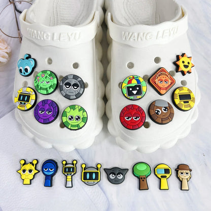 30-100pcs Sprunki Plush Game Shoe Charms Cartoon Shoe Decoration Accessories DIY Clog Sandal Wristband Kids Party X-mas Gift