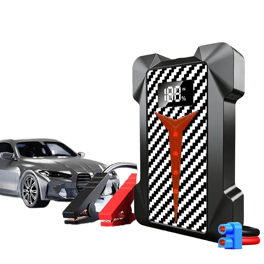 Portable 12V Car Jump Starter, Fast Charging Power Bank with Emergency Light, Battery Booster for Petrol Diesel SUV Truck