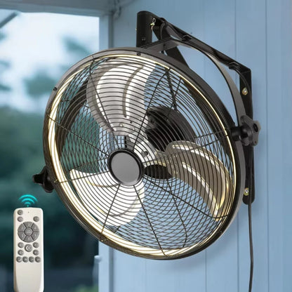 Nwe LED Wall Fan Remote Control 6 Speed Electric Fan Ventilation Multi-Adjustable Oscillating Head Timer Ceiling Fan Light
