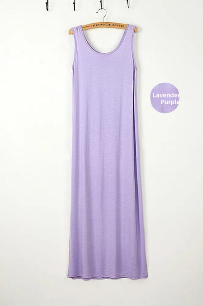 Spring Summer 2026 Women's Modal Long Sleeveless Dress Beachwear Base Layer Vest Skirt Large Size Korean Style Commute