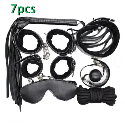 Erotic Sex Toys For Women Adults Games Nylon 16pcs Bondage BDSM Kits Handcuffs Sex Whip Mouth Gag Dildo Vibrator Anal Plug