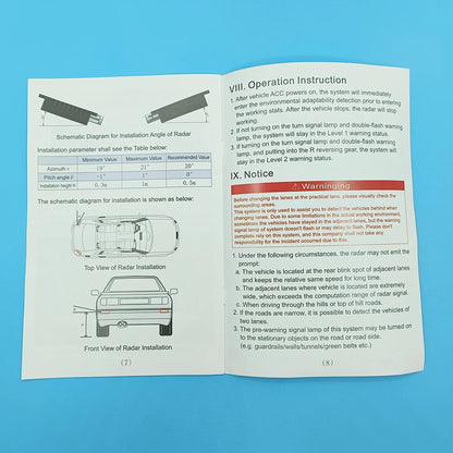 77GHz Millimeter Wave Radar Assist BSD Alarm System Car Blind Spot Lane Change Parallel Assist System Parking Sensor DOW AOA LCA