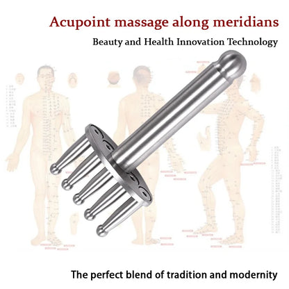 Five-pronged round head Magnetic Fork Magnetic Point Meridian Massage Stick To Dredge Lymphatic Muscle Relaxation