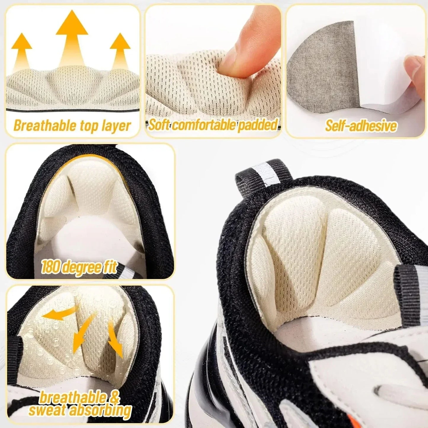 A Insoles Patch Heel Pads for Sport Shoes Adjustable Size Heel Pad Pain Relief Cushion Insert Insole Heel Protector Stickers