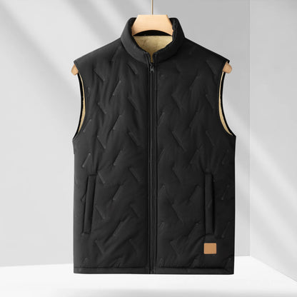Men's Winter Vest Jacket Lamb Wool Stand Collar Outdoor Windproof Waistcoat Comfortable Warm Fleece Thickened Sleeveless Tops