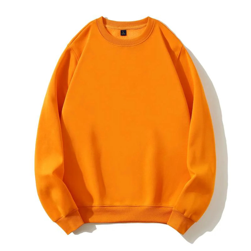 Fashion 100%Cotton Round Neck Sweater with fleece Custom Logo Printed Personal Group Brand Embroidery Design Men and Women thick