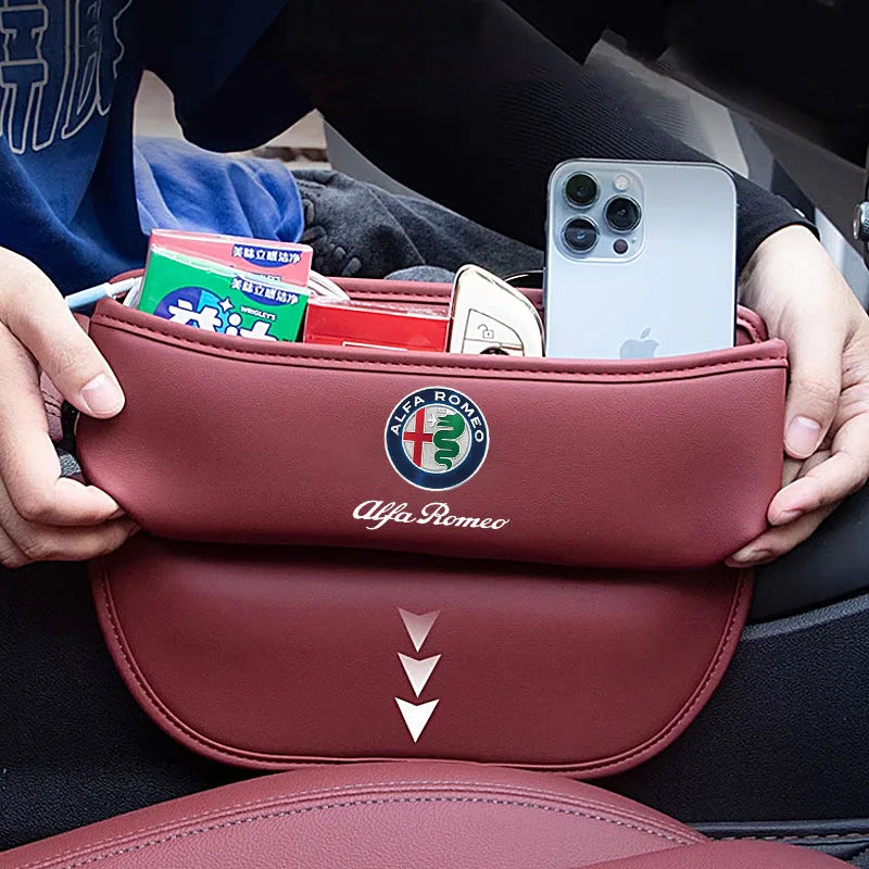 Car Storage bag Leather Seat Gap Storage Box For Alfa Romeo STELVIO Giulia 159 Giulietta 147 Mito 156 MTO Sportiva Accessories