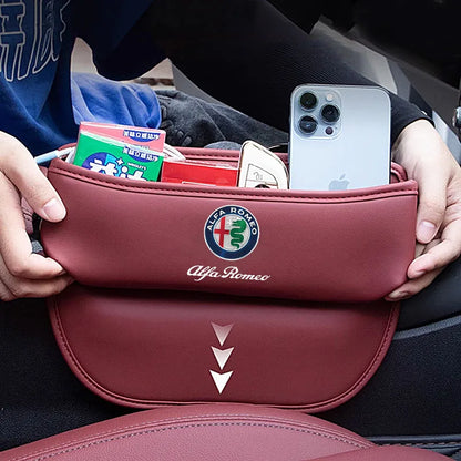 Car Storage bag Leather Seat Gap Storage Box For Alfa Romeo STELVIO Giulia 159 Giulietta 147 Mito 156 MTO Sportiva Accessories