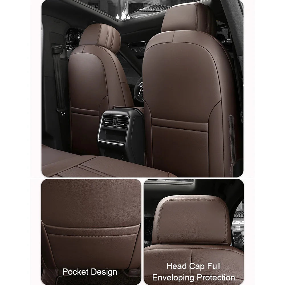 For Audi Q7 4L 2006 2007 2008 2009 2010 2011 2012 2013 2014 2015 Nappa Leather Custom Car Seat Covers Set Protector Accessories