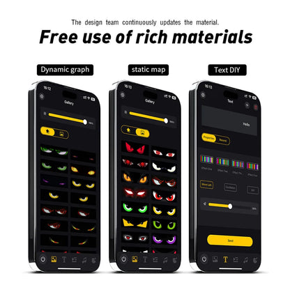 LED Devil Eyes Ambient Light Flexible Windshield Pixel Panel APP Control Custom Text Animation Music Sync For Car SUV Bus Truck
