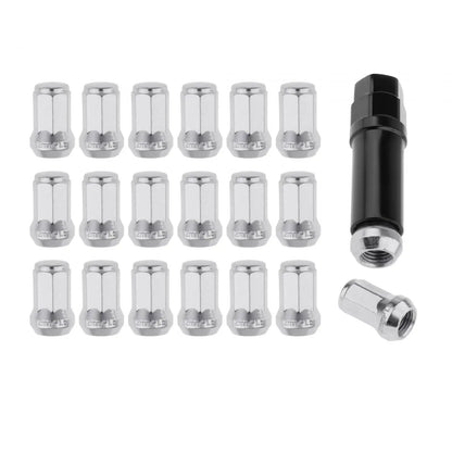 Wheel Lug Nuts Replacement Set M12 Cold Forged Carbon Steel Socket Key for Automotive Tire Maintenance