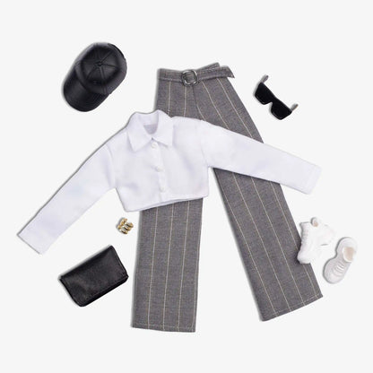Original Barbi e Style Gold Label Doll Clothes Set Collector'S Edition Fashion Collection White Pleated Skirt With Bag Fans Gift