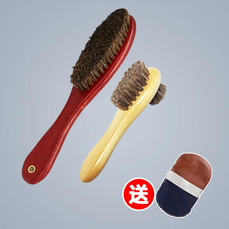 Soft Bristle Horse Hair Brush Shoe Cleaner Stain Remover for Velvet Matte Leather Dusting And Polishing