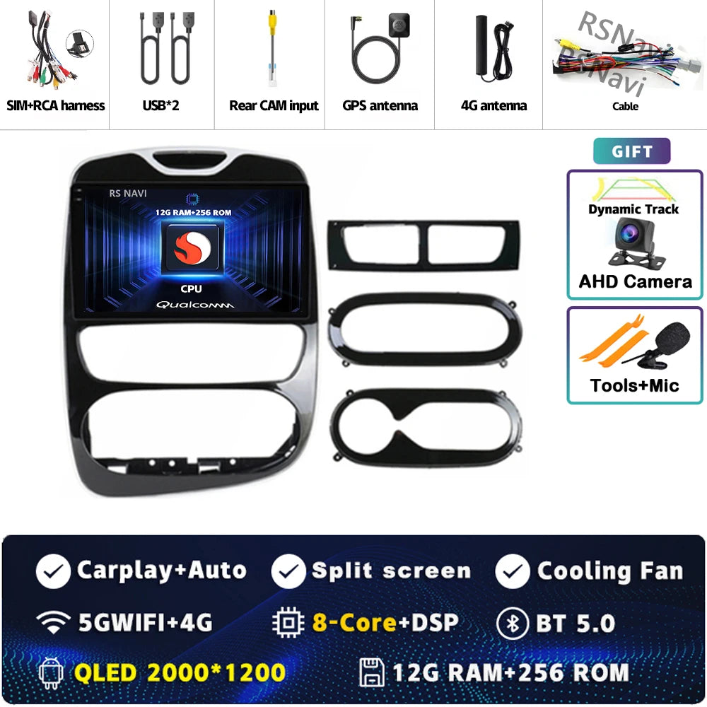 Android 15 Carplay Auto WIFI+4G For Renault Clio 3 4 2012 2013 2015 - 2018 Car Radio GPS Stereo Multimedia Player 2din Wireless