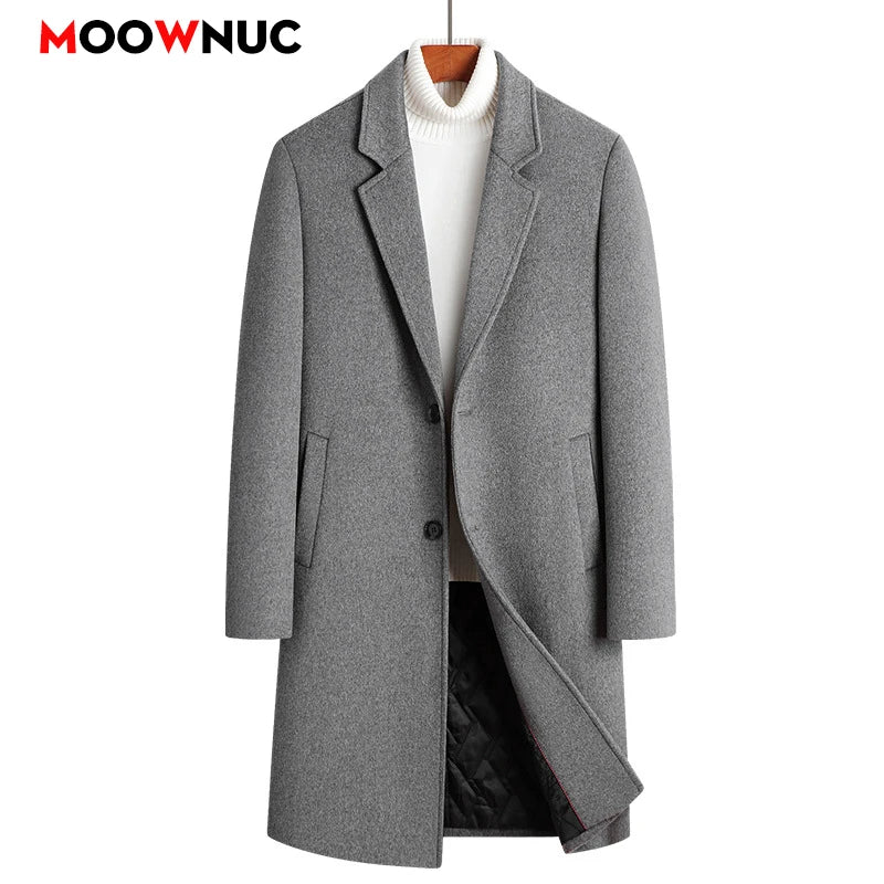 Long Jacket Men Clothing Men's Autumn Trench Coat Warm Woolen Overcoat Male Winter Men's Wear Woollen Coat Male Warm Mens New