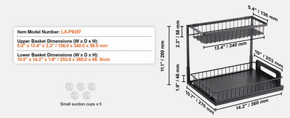 SucceBuy 2Tier Pull Out Cabinet Organizer Under Sink Organizer Slide Out Drawer Cabinet Organizer Sliding Storage Shelf