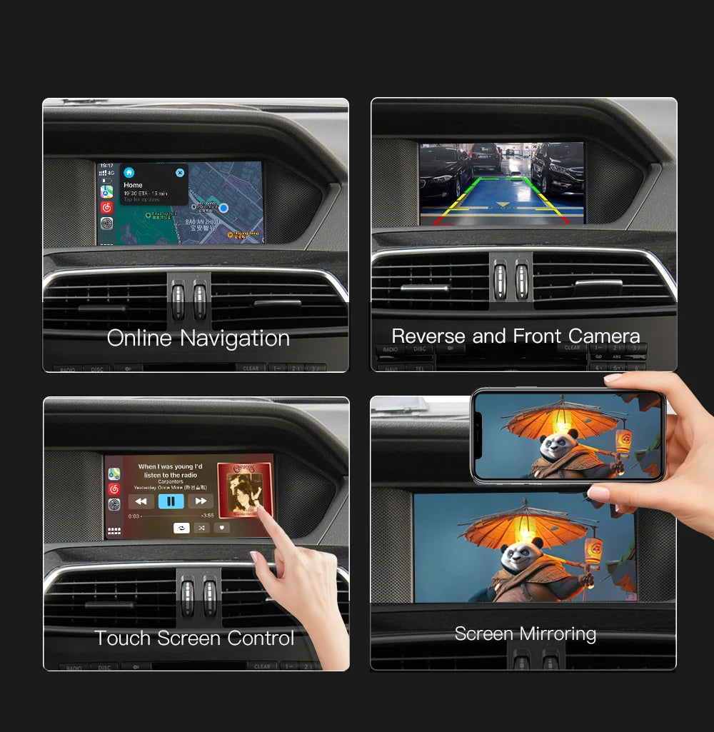 AUTOABC Wireless CarPlay Android Auto for Mercedes Benz A B C E Class GLA CLA GLK SLK CLS W204 W176 W246 X204 C117 NTG4.5/4.7
