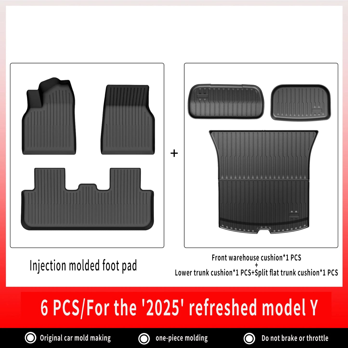 TPE Car Floor Mats For New Tesla Model Y 2025 Juniper Luggage Mat Set Waterproof Anti-slip Trunk Mats Floor Liner Backrest Mats