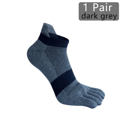 1/6 Pairs Man Five Finger Socks Large Plus Size Patchwork Compression Mesh Breathable Fitness Sport Toe Ankle Boat Socks EU43-47