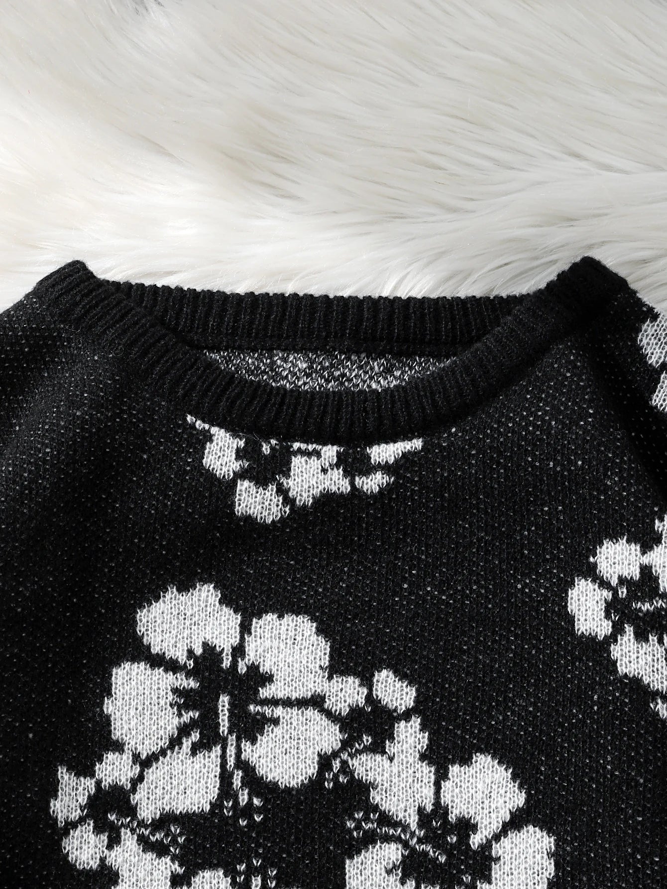 All-Over Floral Jacquard Pattern Pullover Sweater, Casual Crew Neck Knit Men's Pullover, Super Cool Winter Gift