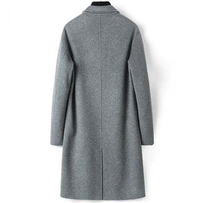 YOLANFAIRY 2025 Men Clothing 100% Wool Coat Autumn Winter Double-sided Wool Trench Coat Long Coat Windbreaker Jackets Abrigos
