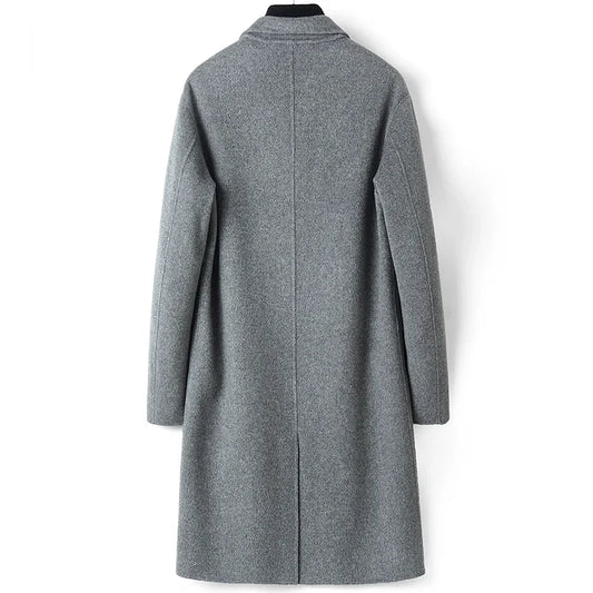 YOLANFAIRY 2025 Men Clothing 100% Wool Coat Autumn Winter Double-sided Wool Trench Coat Long Coat Windbreaker Jackets Abrigos