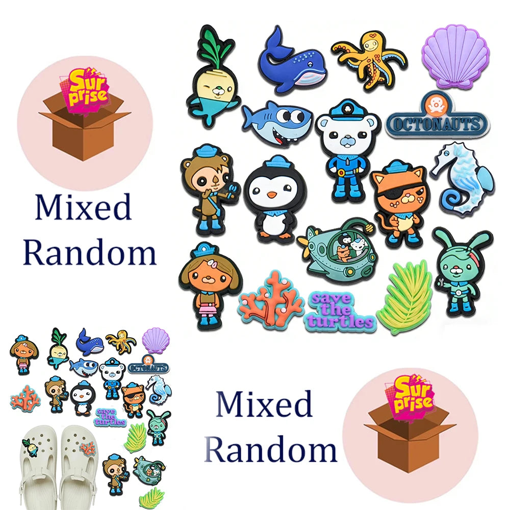 17pcs Octonauts Shoe Charms DIY Kit | Underwater Rescue Theme | Fit Crocs, Bubble Slides  Kids Sandals PVC Decorations Fan Gifts