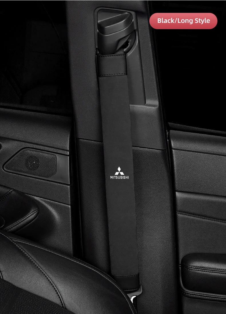 2Pcs Car Seat Belt Cover Shoulder Protector Auto Accessories For Mitsubishi Eclipse Lancer Outlander Pajero Ralliart Star Mirage