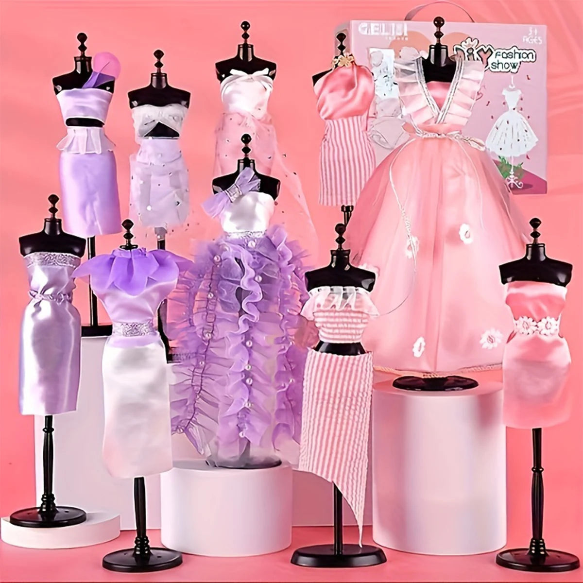 Girls Fashion Designer Kit DIY Creative Paste Art Craft No Needle Thread Birthday Halloween Christmas Thanksgiving Gift