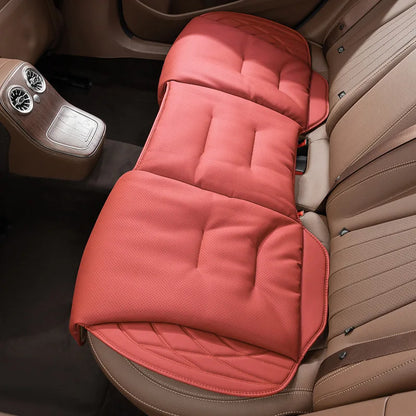 Nappa Leather Car Seat Cushion Rear Integrated Lumbar Support for All Seats Breathable Ventilated Comfort Auto Accessories