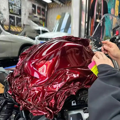 Premium PET PVC High Glossy Liquid Metallic Dragon Blood Red Vinyl Wrap Film Car Motorcycle Air Release Car Change Color Film