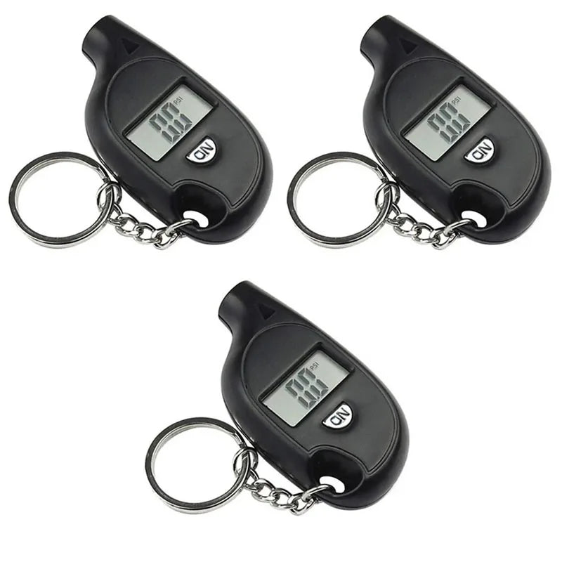 Mini Keychain Style Tire Gauge Digital Lcd Display Car Tire Air Pressure Tester Meter Auto Car Motorcycle Tire Safety Alarm