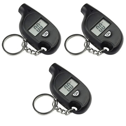 Mini Keychain Style Tire Gauge Digital Lcd Display Car Tire Air Pressure Tester Meter Auto Car Motorcycle Tire Safety Alarm